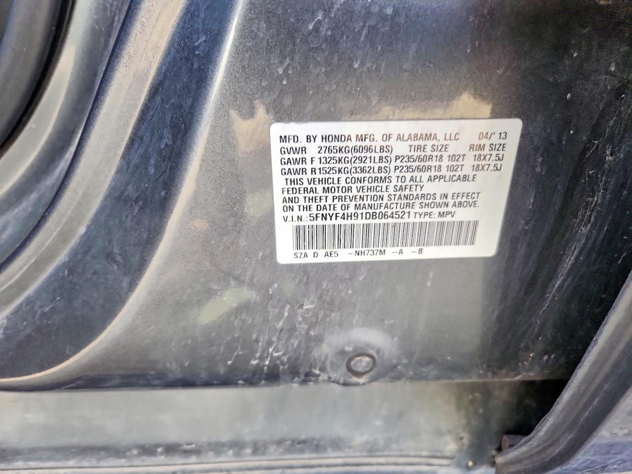 2013 HONDA PILOT TOURING photo 23