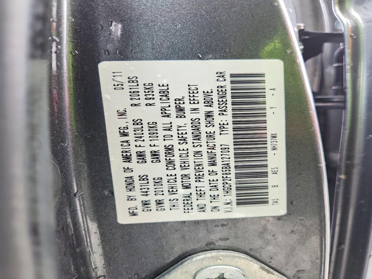 2011 HONDA ACCORD EXL photo 23