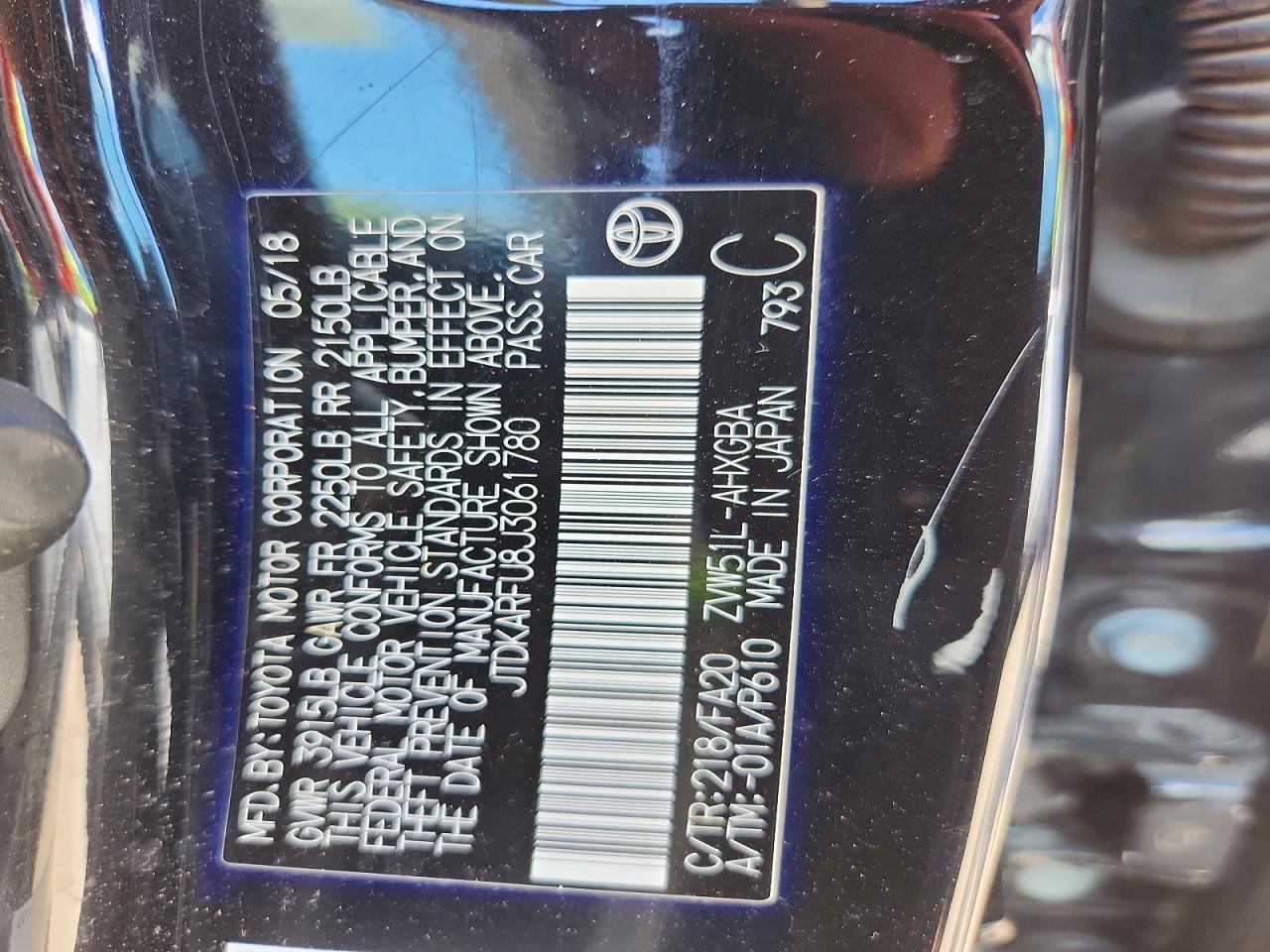 2018 TOYOTA PRIUS THREE photo 23