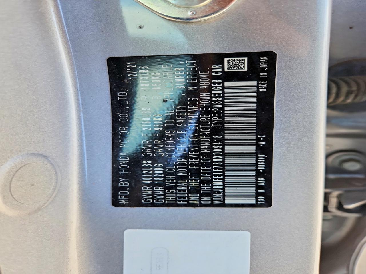 2022 HONDA CIVIC EX photo 34