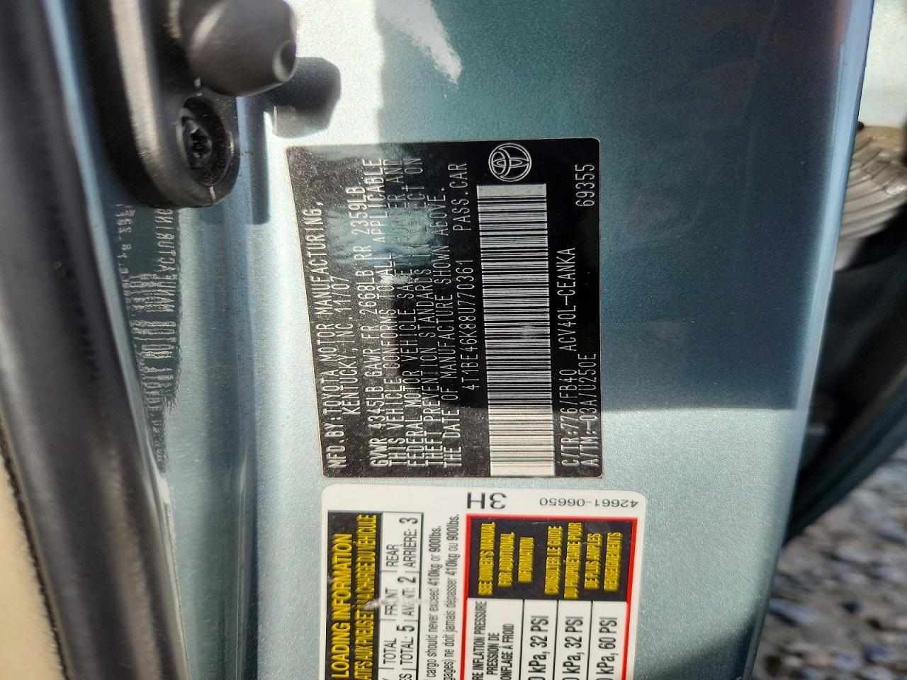 2008 TOYOTA CAMRY LE photo 34