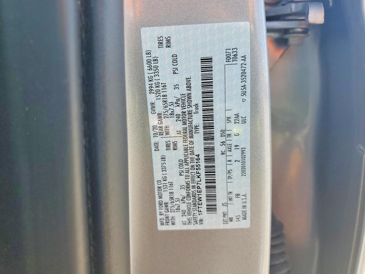 2020 FORD F150 SUPERCREW photo 25