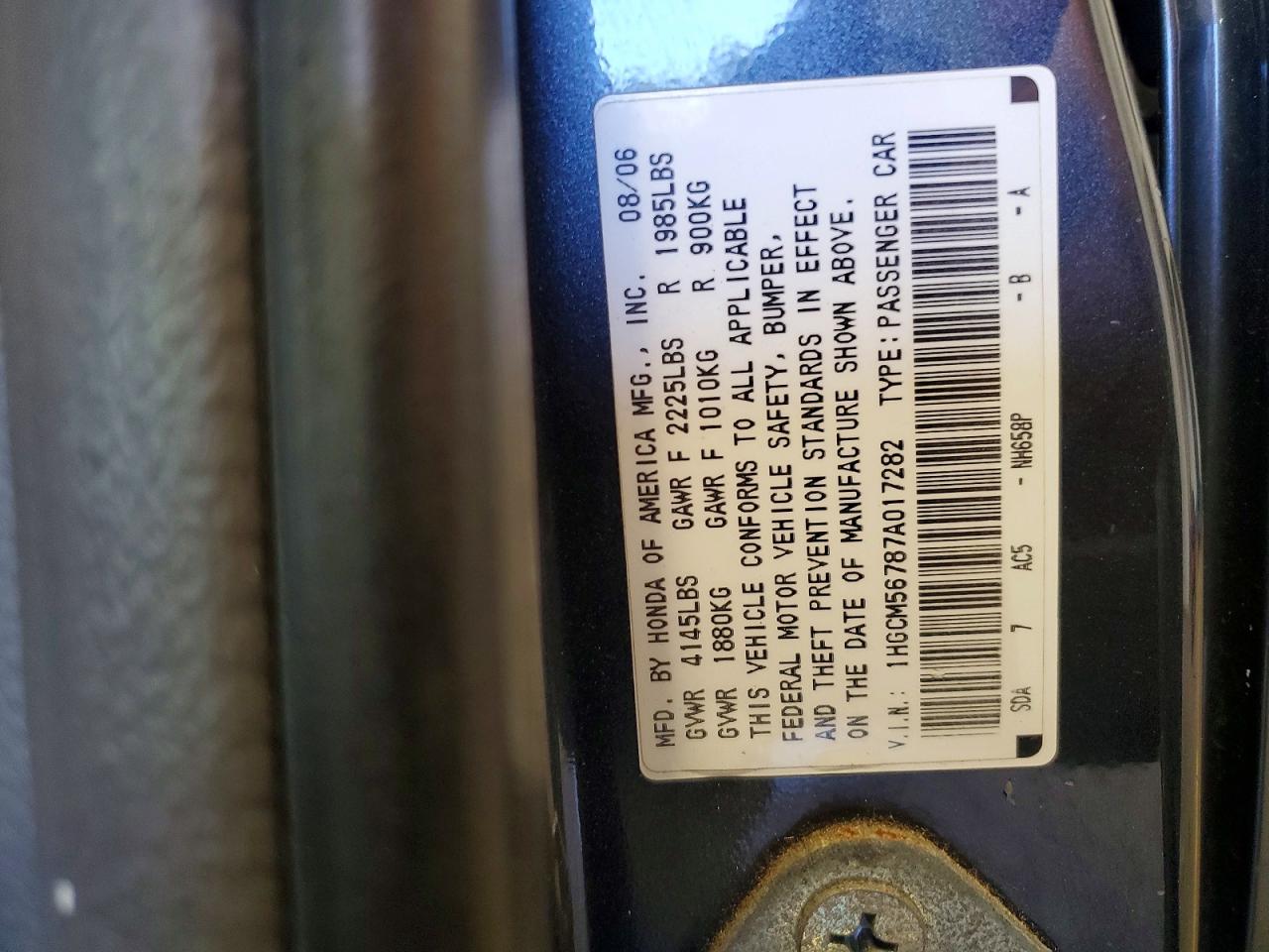 2007 HONDA ACCORD EX photo 23