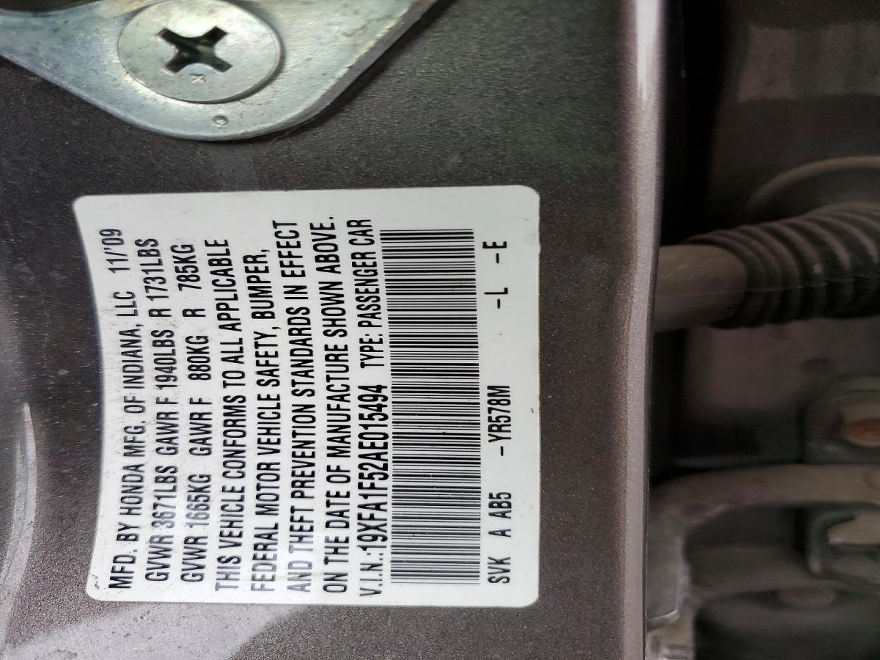 2010 HONDA CIVIC LX photo 34