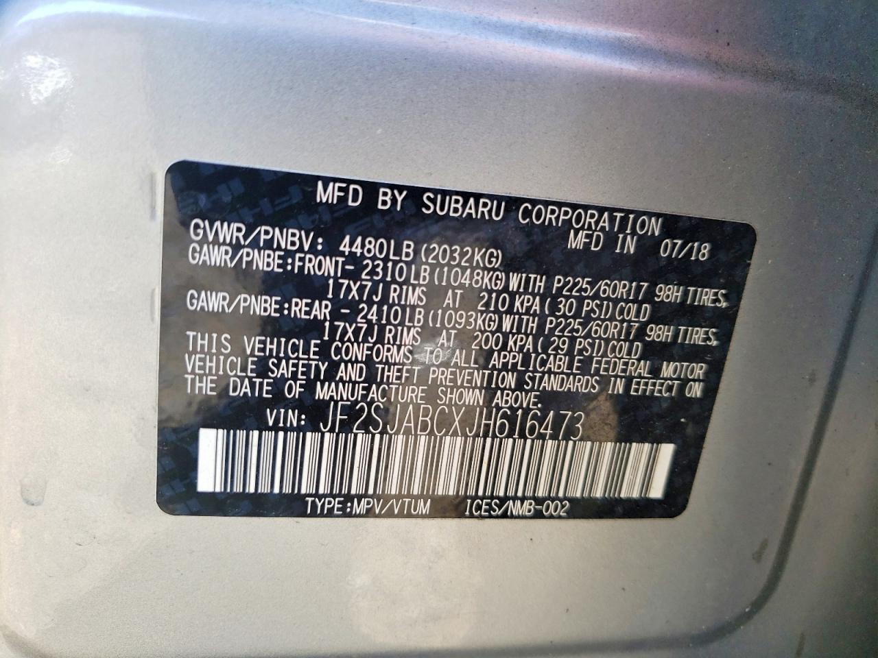 2018 SUBARU FORESTER 2.5I photo 13