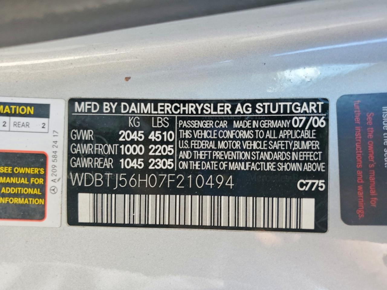 2007 MERCEDES-BENZ CLK 350 photo 34