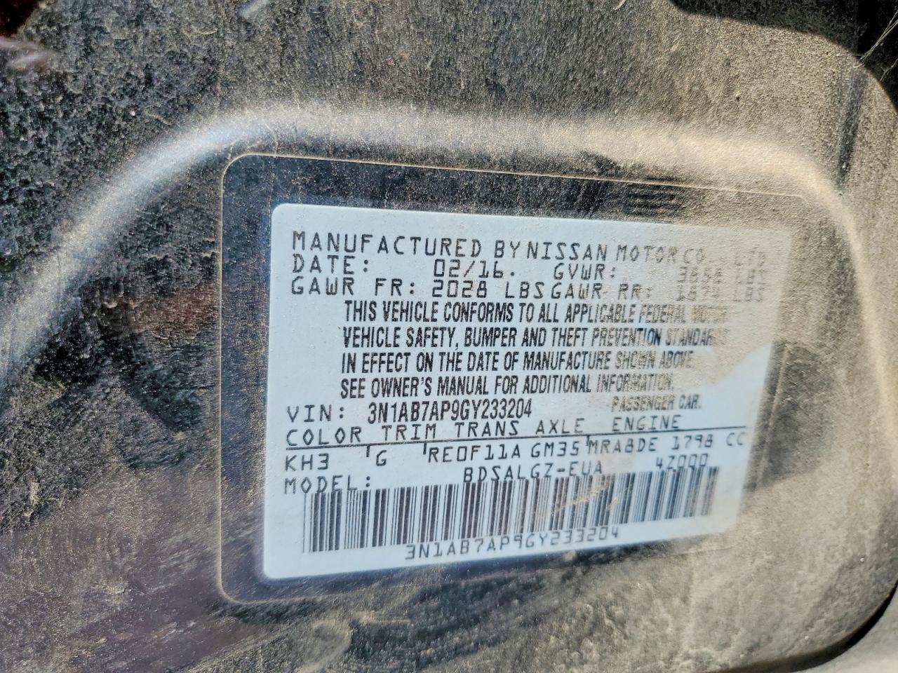 2016 NISSAN SENTRA SL photo 13