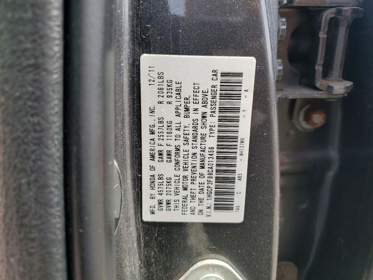 2012 HONDA ACCORD EXL photo 23