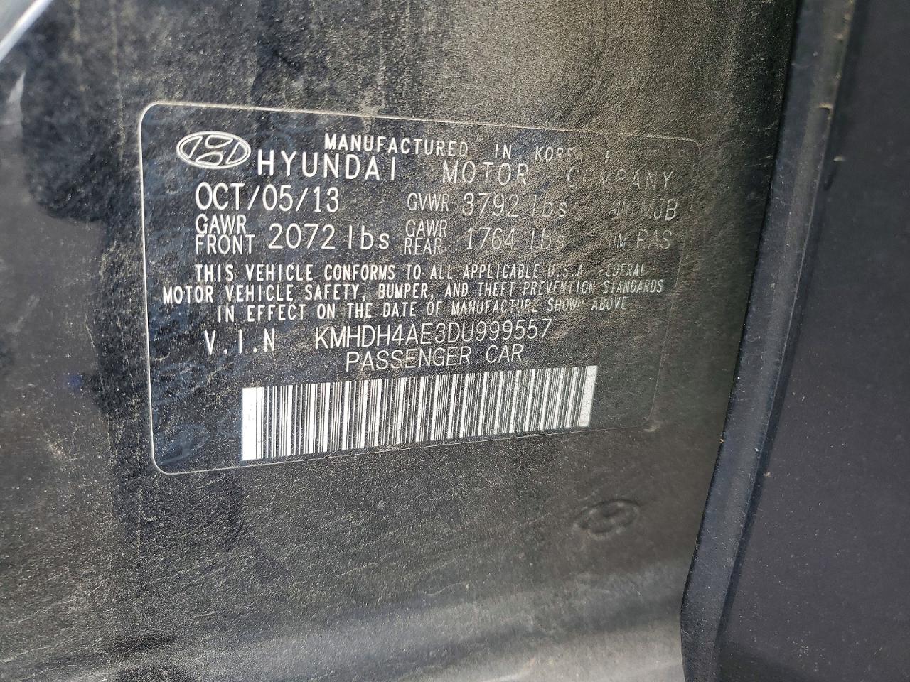 2013 HYUNDAI ELANTRA GLS photo 23