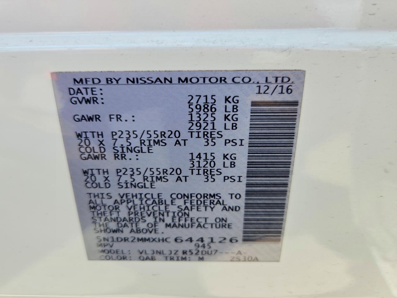 2017 NISSAN PATHFINDER PLATINUM photo 25