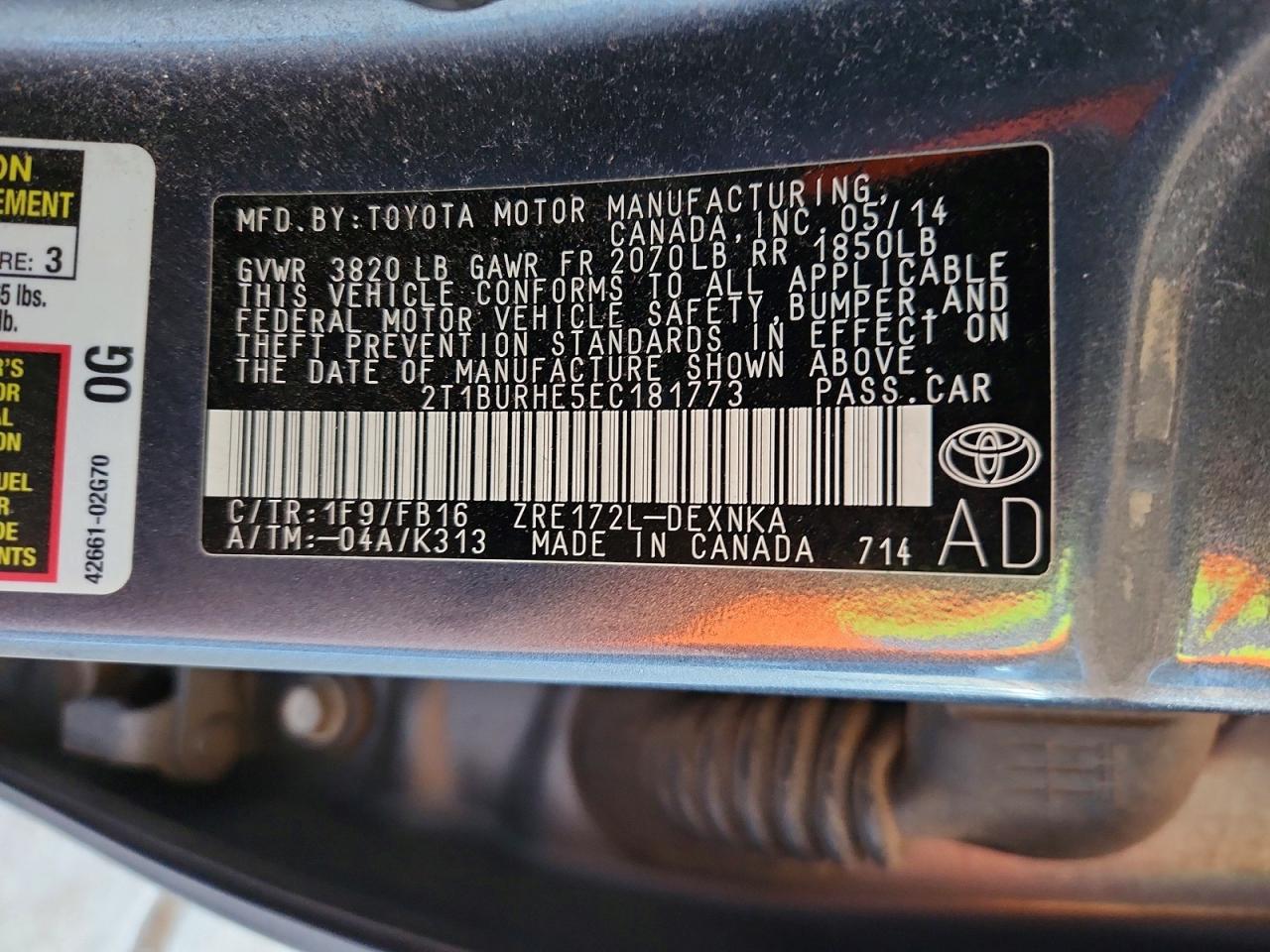 2014 TOYOTA COROLLA LE photo 23