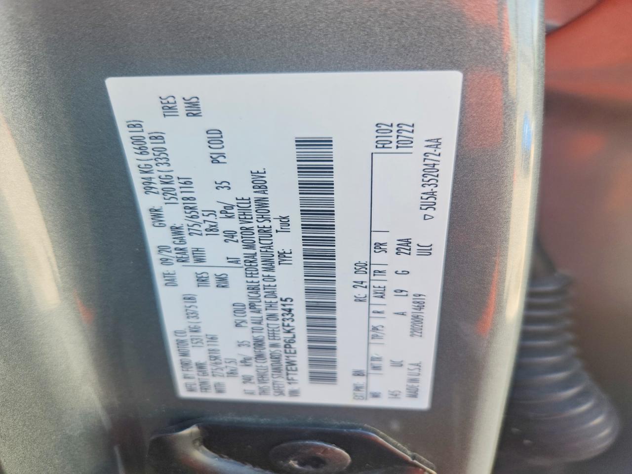 2020 FORD F150 SUPERCREW photo 23