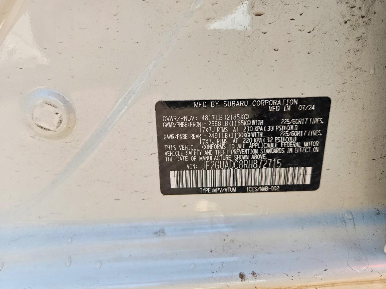 2024 SUBARU CROSSTREK PREMIUM photo 25