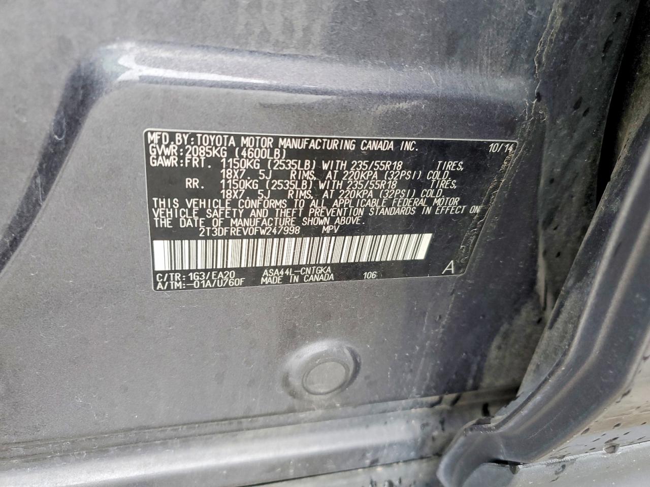 2015 TOYOTA RAV4 LIMITED photo 34
