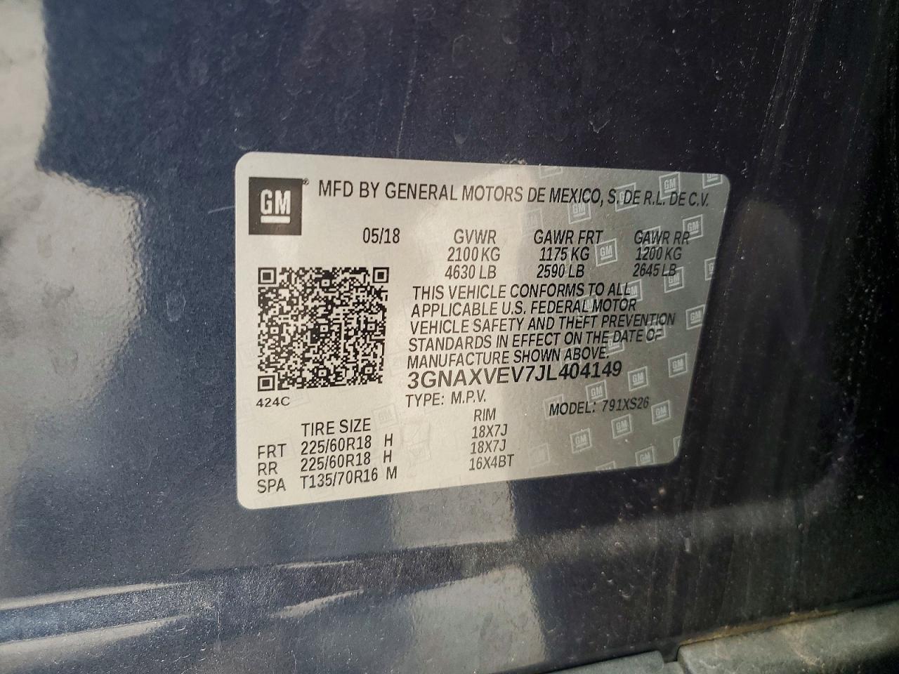 2018 CHEVROLET EQUINOX PREMIER photo 13