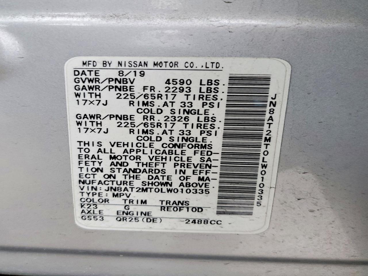 2020 NISSAN ROGUE S photo 25