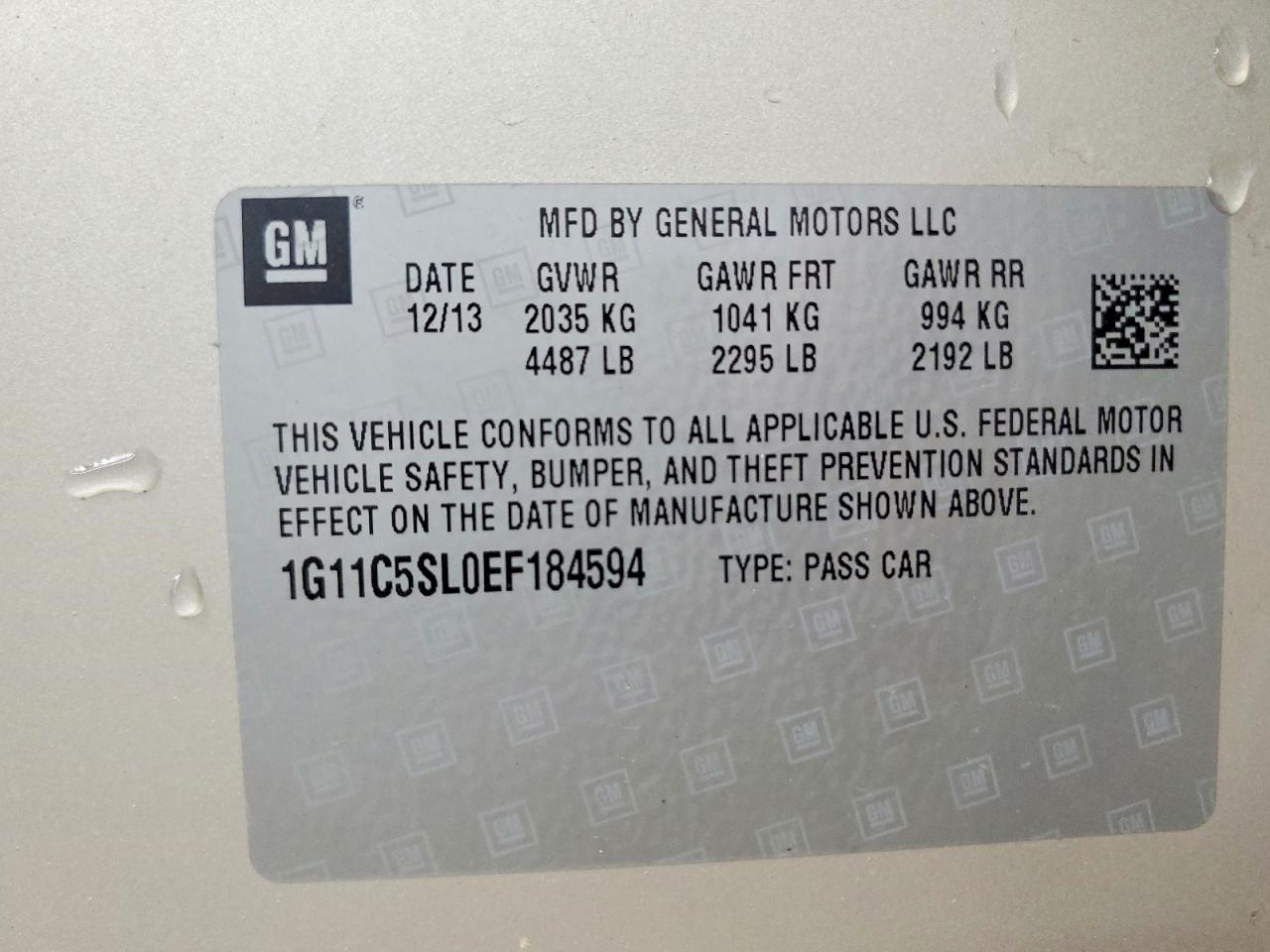 2014 CHEVROLET MALIBU 1LT photo 27