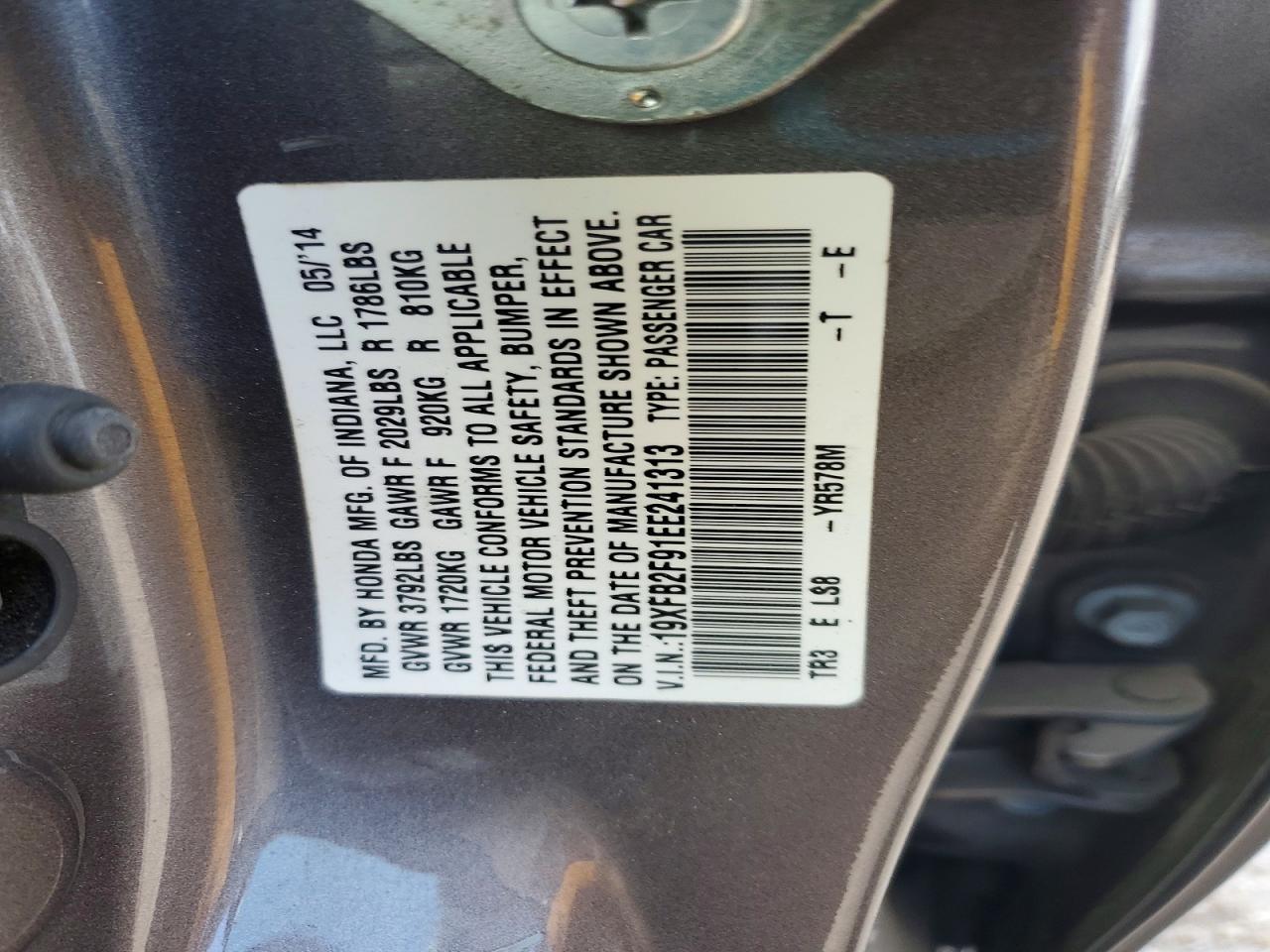 2014 HONDA CIVIC EXL photo 13