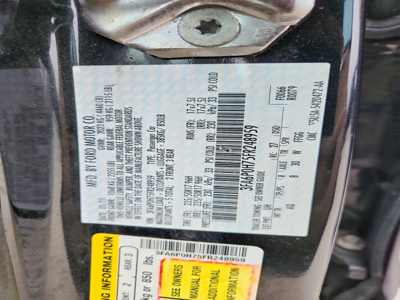 2015 FORD FUSION SE photo 23
