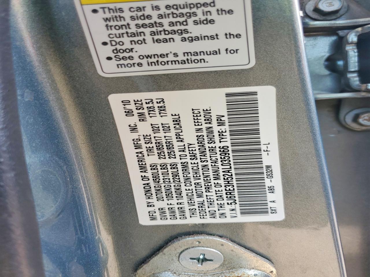 2010 HONDA CR-V photo 37