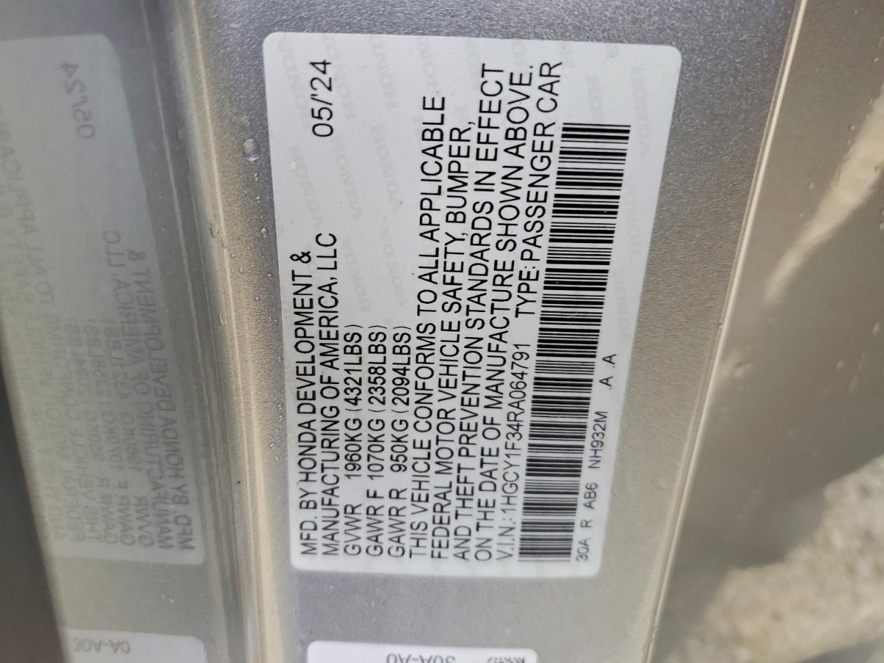 2024 HONDA ACCORD EX photo 34