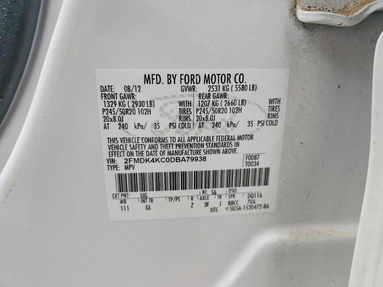 2013 FORD EDGE LIMITED photo 25