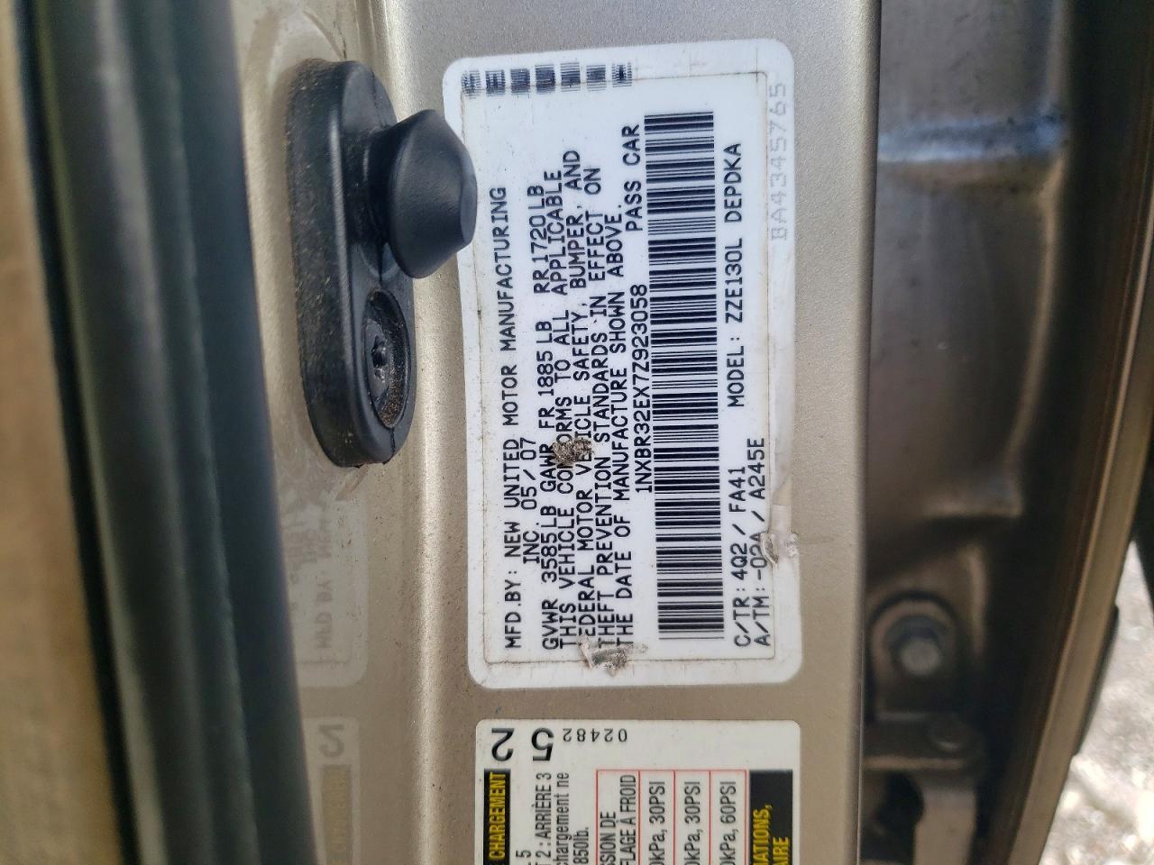 2007 TOYOTA COROLLA CE photo 12