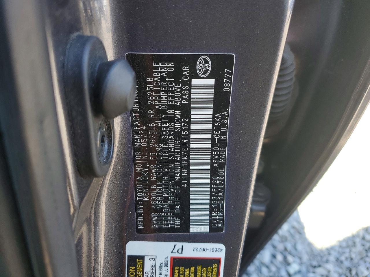 2014 TOYOTA CAMRY SE photo 37