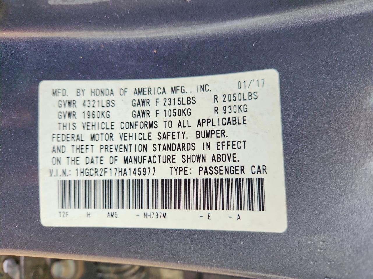 2017 HONDA ACCORD SPORT SPECIAL EDITION photo 34