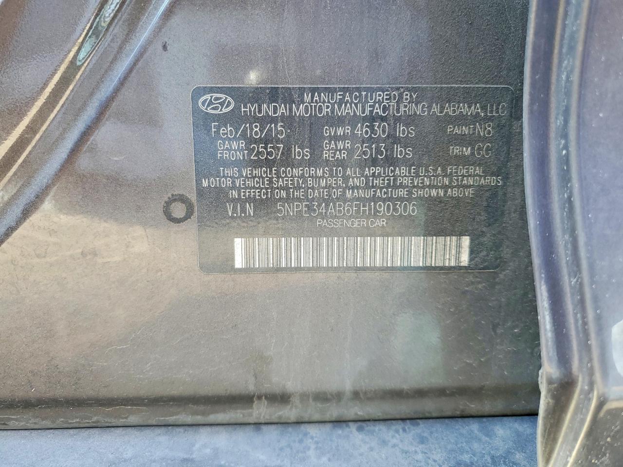 2015 HYUNDAI SONATA LIMITED 2.0T photo 12