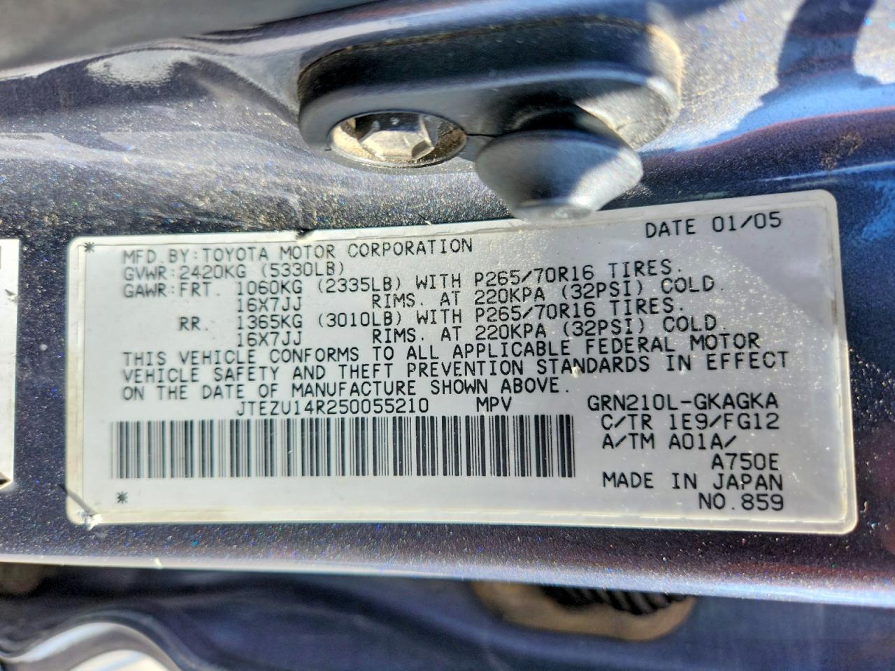 2005 TOYOTA 4RUNNER SR5 photo 40
