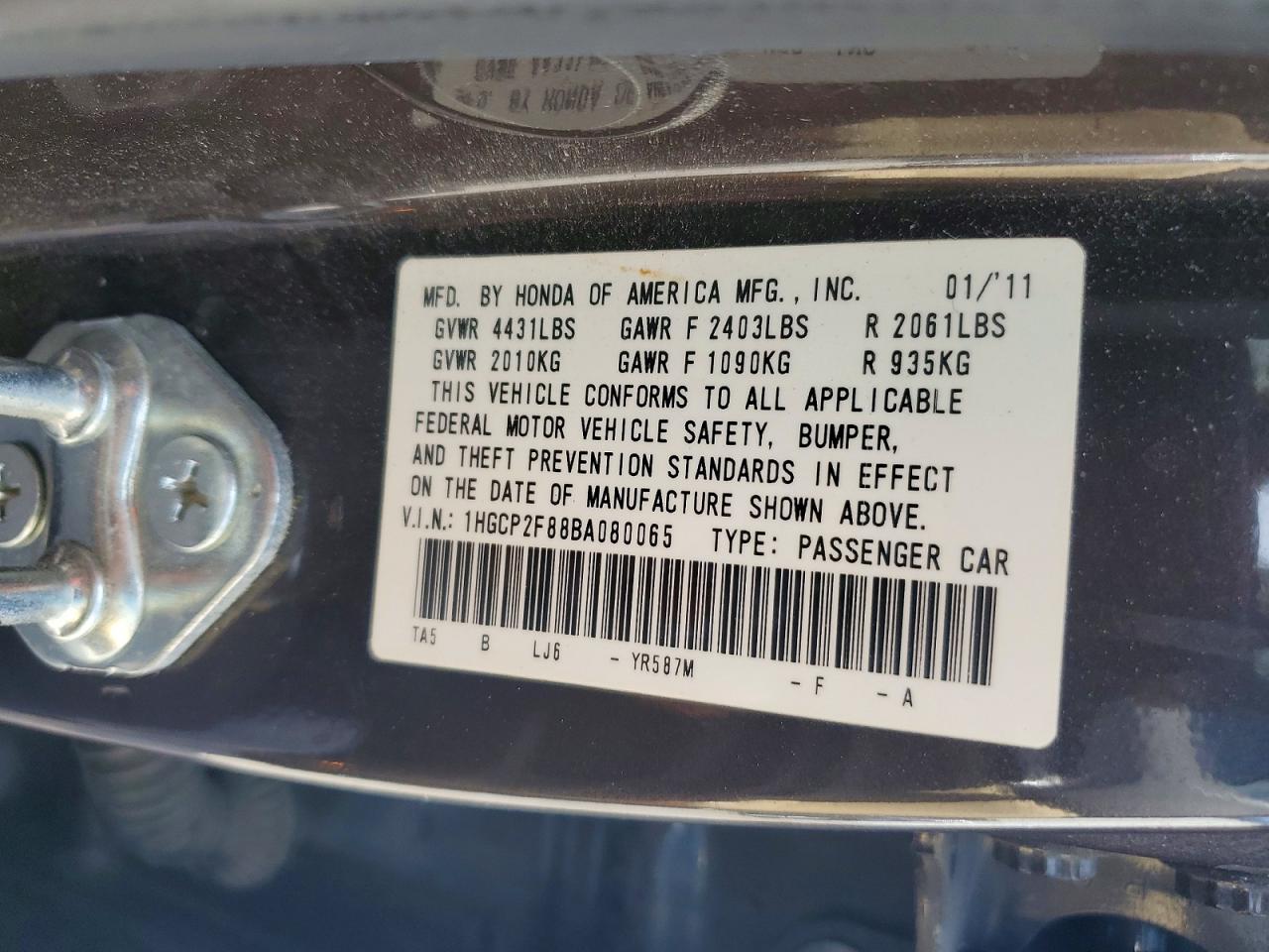 2011 HONDA ACCORD EXL photo 37
