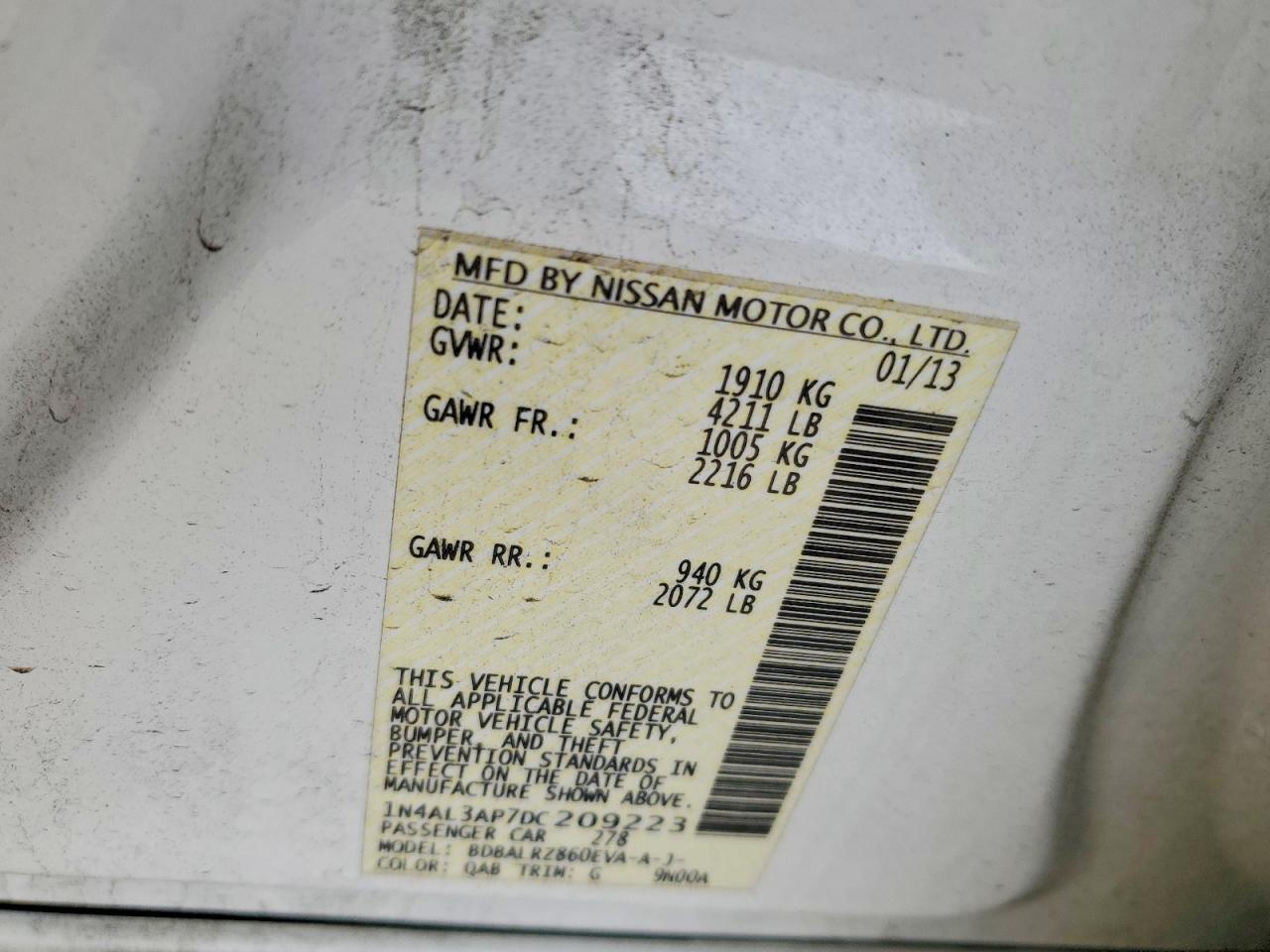 2013 NISSAN ALTIMA 2.5 photo 12