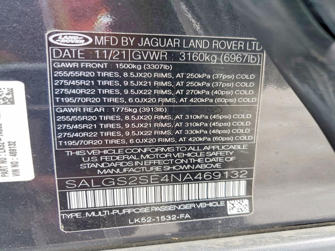 2022 LAND ROVER RANGE ROVER WESTMINSTER EDITION photo 27