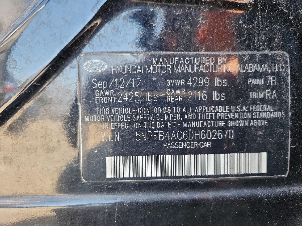 2013 HYUNDAI SONATA GLS photo 23