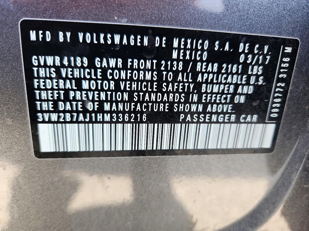 2017 VOLKSWAGEN JETTA S photo 34