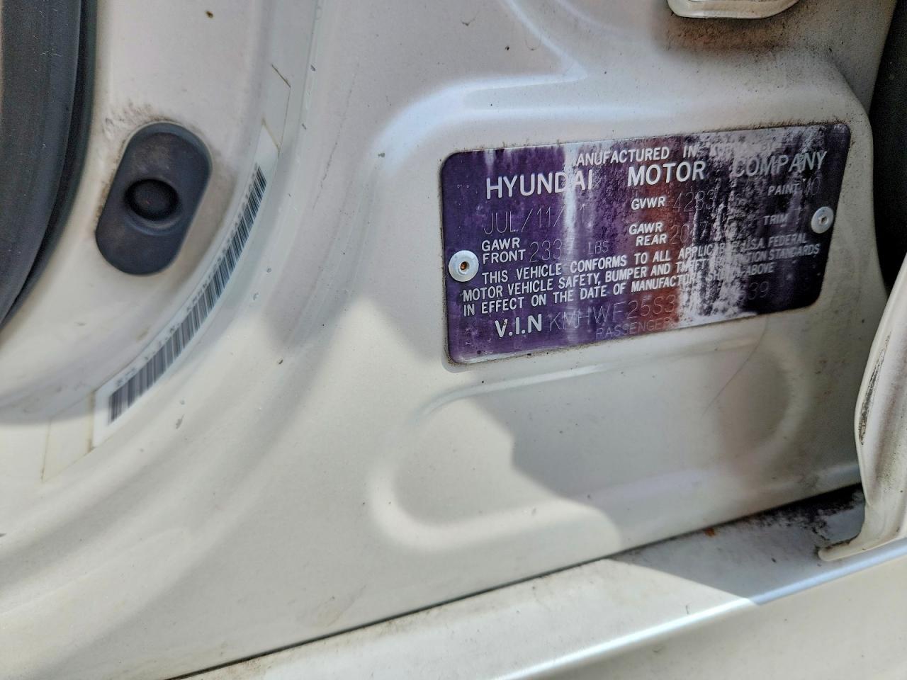 2002 HYUNDAI SONATA GL photo 34