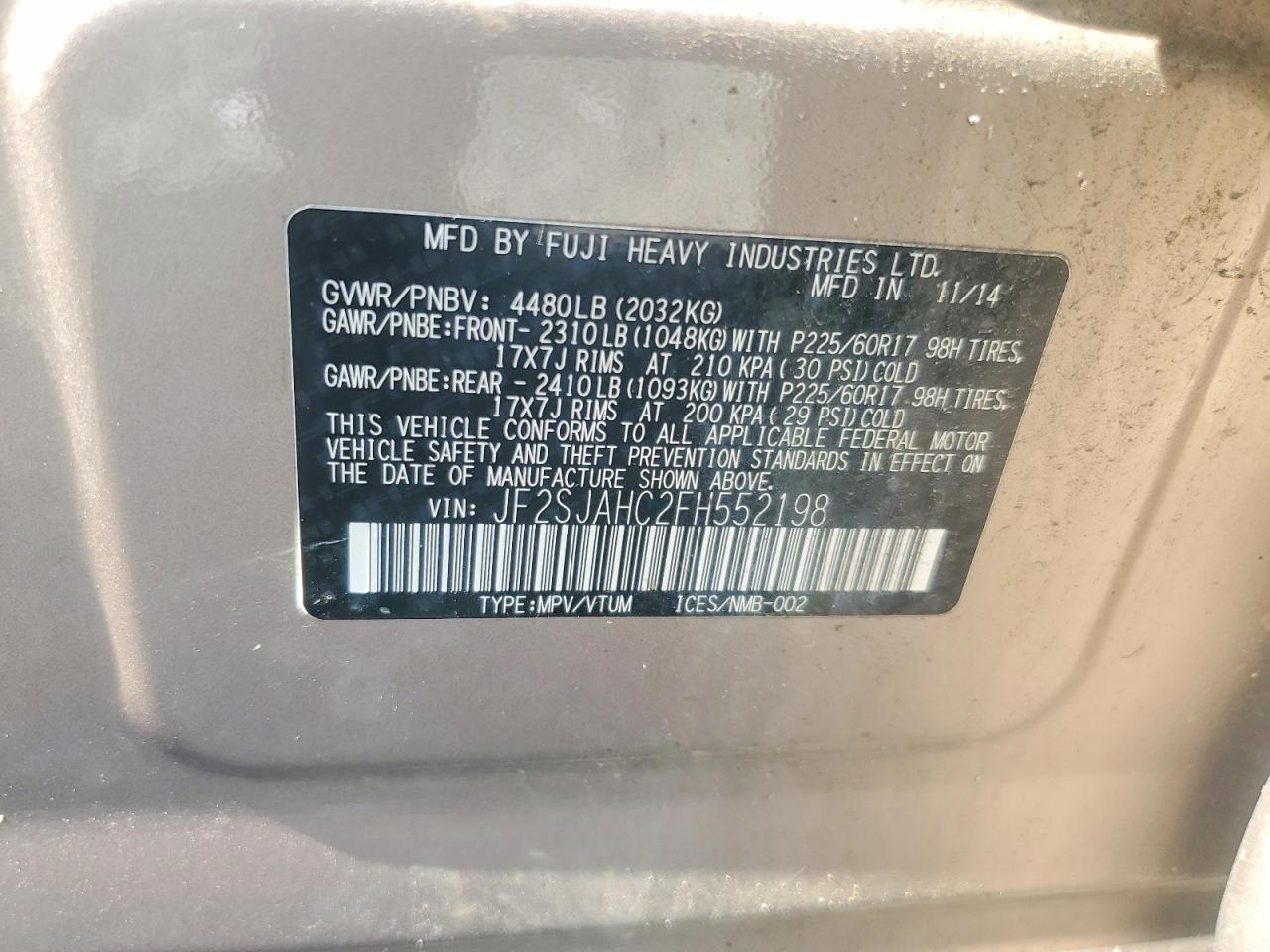 2015 SUBARU FORESTER 2.5I LIMITED photo 37