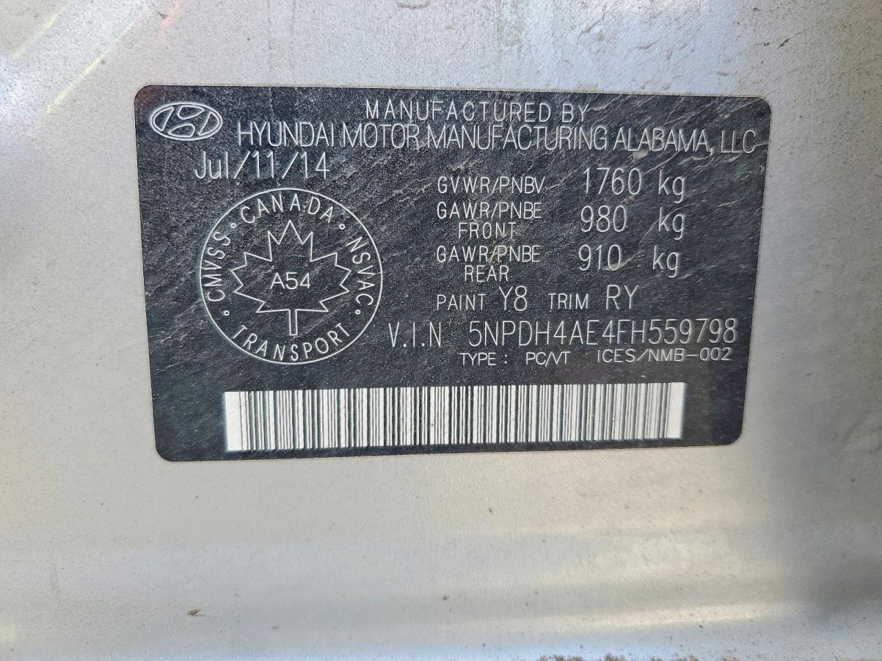 2015 HYUNDAI ELANTRA SE photo 25