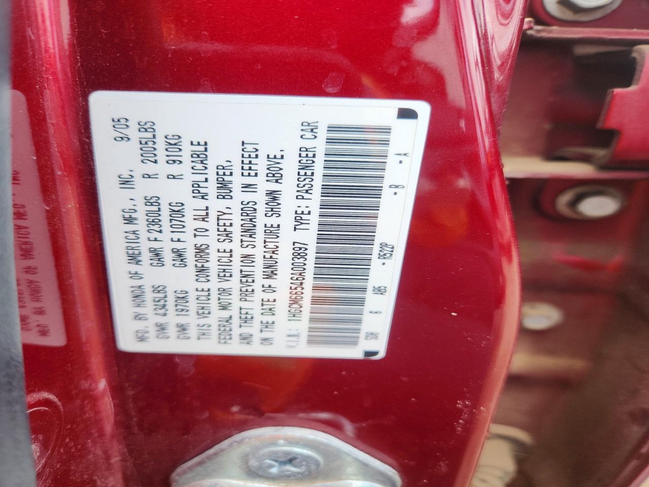 2006 HONDA ACCORD EX photo 37