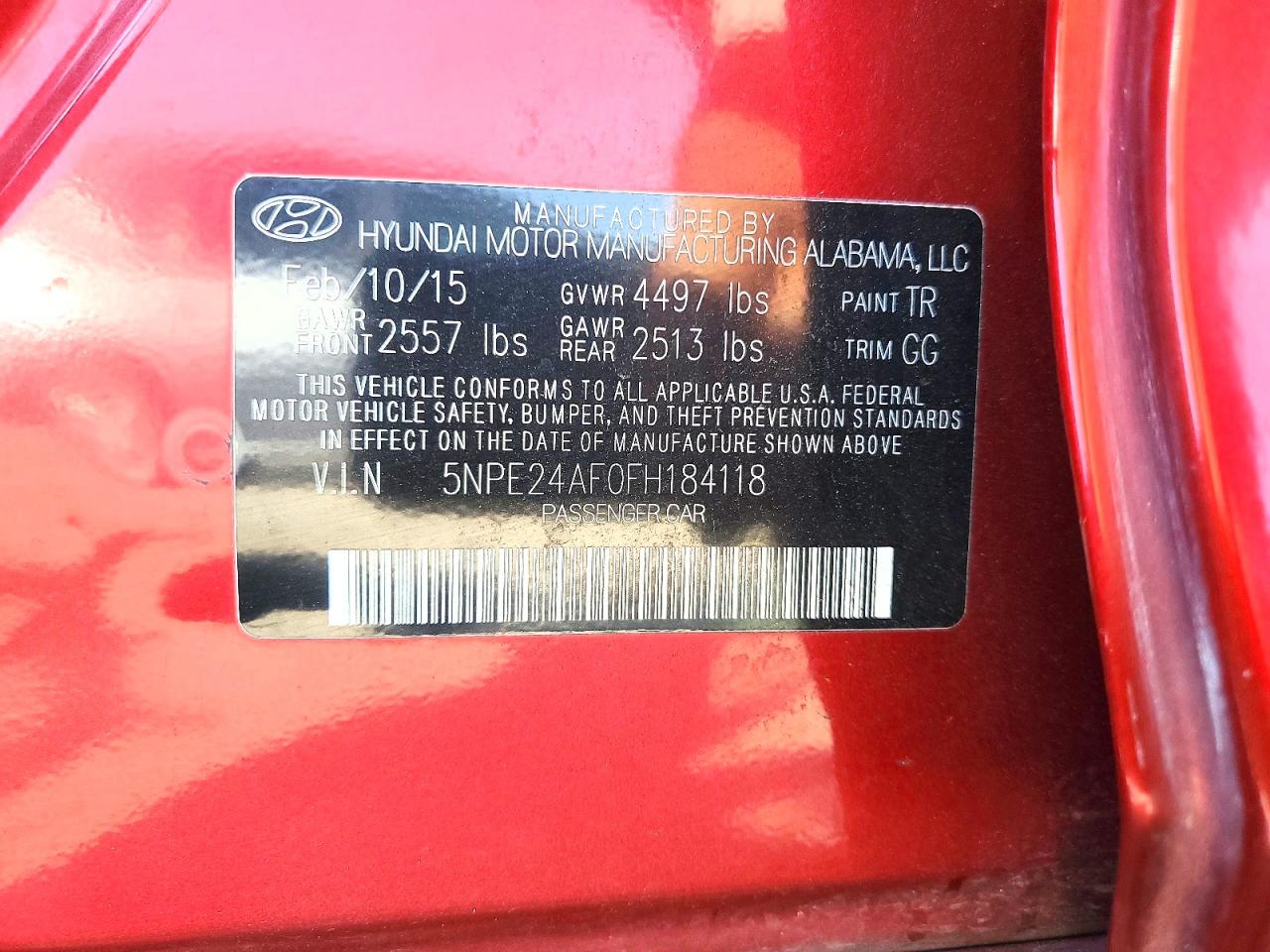 2015 HYUNDAI SONATA SE photo 34