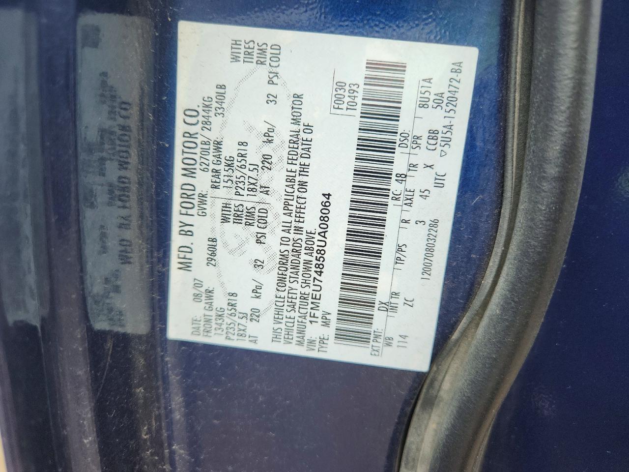2008 FORD EXPLORER EDDIE BAUER photo 37