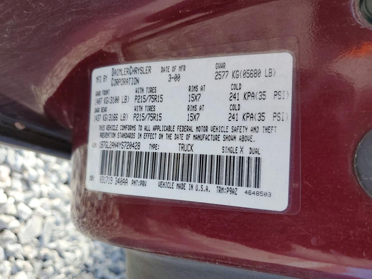 2000 DODGE DAKOTA QUAD photo 34