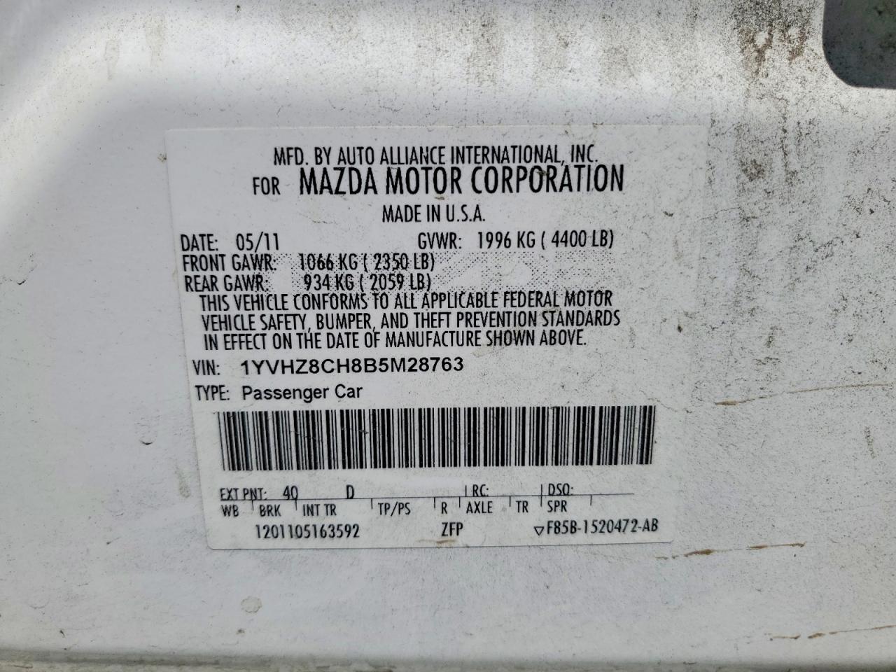 2011 MAZDA 6 I photo 23