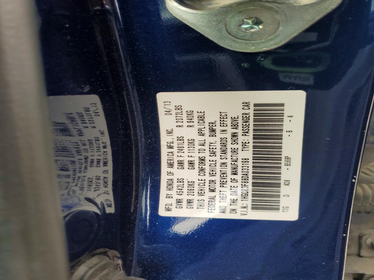 2013 HONDA ACCORD EXL photo 23