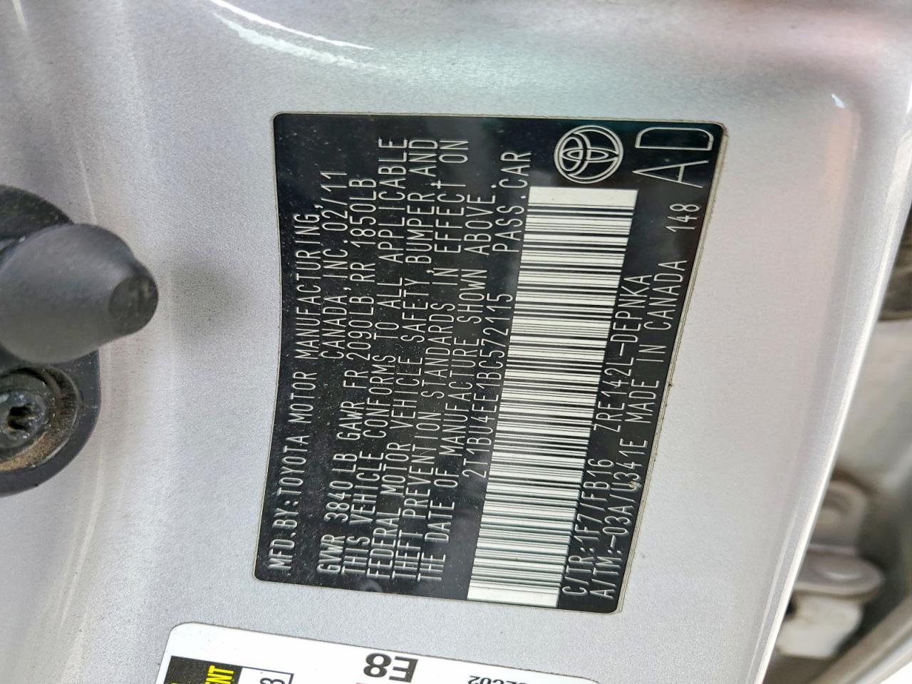 2011 TOYOTA COROLLA LE photo 37