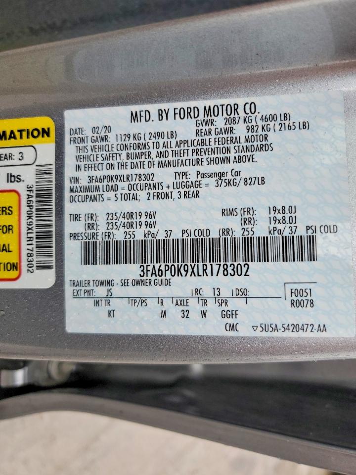 2020 FORD FUSION TITANIUM photo 37