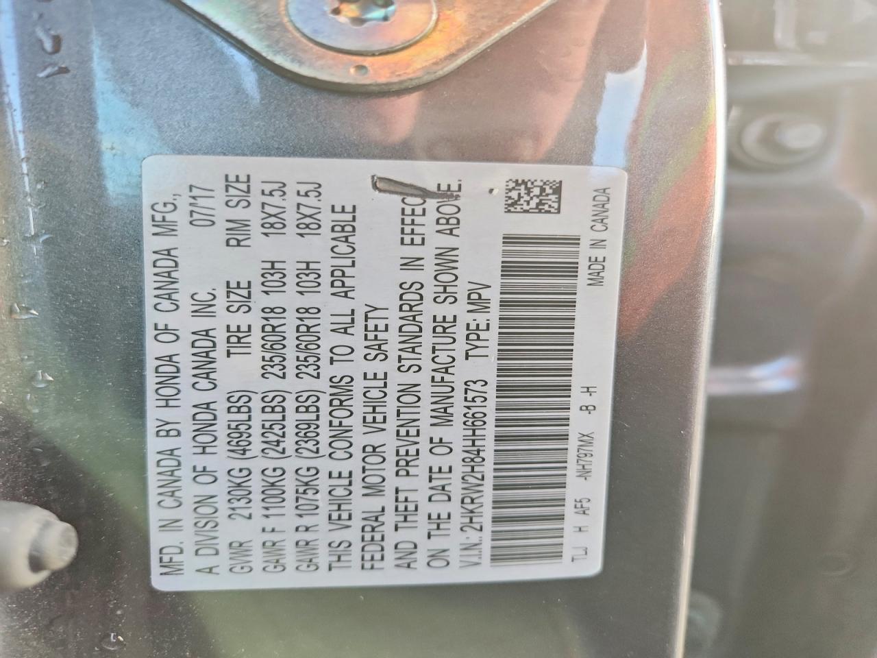 2017 HONDA CR-V EXL photo 37