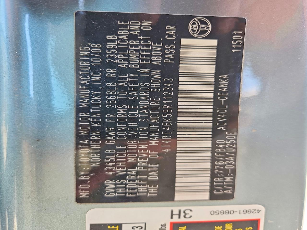 2009 TOYOTA CAMRY LE photo 34
