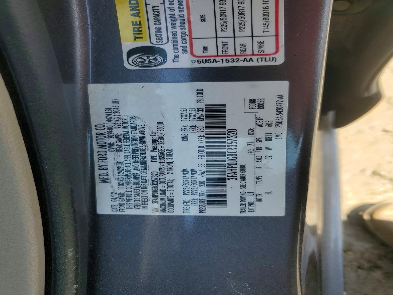 2012 FORD FUSION SEL photo 34